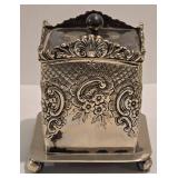 Vintage Covered Silver Plate Tea Caddy