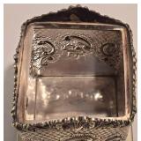 Vintage Covered Silver Plate Tea Caddy