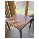 Square Brown Wooden Table