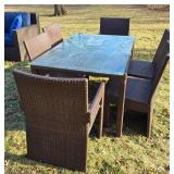 Beautiful Metal Framed Wicker Patio Set by Sunbrella
