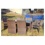 Beautiful Metal Framed Wicker Patio Set by Sunbrella