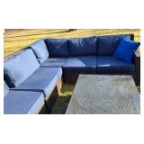 Beautiful Metal Framed Wicker Patio Set by Sunbrella