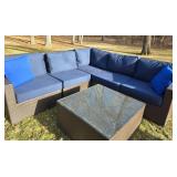 Beautiful Metal Framed Wicker Patio Set by Sunbrella