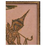 Pair of Vintage Thai Stone Rubbing Wall Hangings