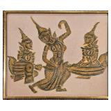 Pair of Vintage Thai Stone Rubbing Wall Hangings
