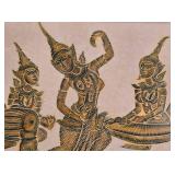 Pair of Vintage Thai Stone Rubbing Wall Hangings