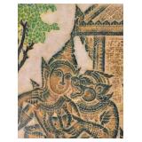 Framed Thai Stone Rubbing Duo