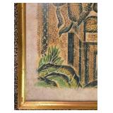 Framed Thai Stone Rubbing Duo