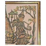 Framed Thai Stone Rubbing Duo
