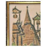 Framed Thai Stone Rubbing Duo