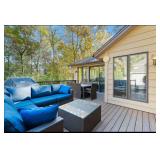 Beautiful Metal Framed Wicker Patio Set by Sunbrella