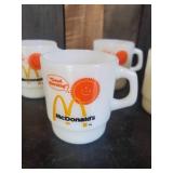 Lot of 4 RARE McDonalds Fireking Coffee Cups