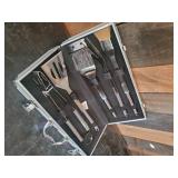 Never Used Barbeque Grill Utensil Set in Metal Case