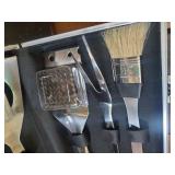 Never Used Barbeque Grill Utensil Set in Metal Case