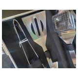 Never Used Barbeque Grill Utensil Set in Metal Case
