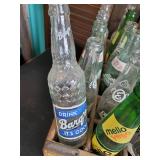 Large Collection of Vintage Bottles with Wood Crates