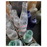 Large Collection of Vintage Bottles with Wood Crates