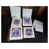 4 Beautiful Delft HandMade Tiles