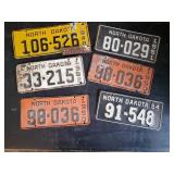 Fantastic Grouping of Mid Modern North Dakota Liscense Plates