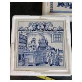 4 Beautiful Delft HandMade Tiles