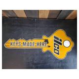 Super RARE Metal ILCO Key Co. Double Sided Key Sign
