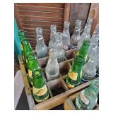 Large Collection of Pop Bottles with 3 Wood Crates