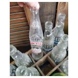 Large Collection of Pop Bottles with 3 Wood Crates