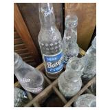 Large Collection of Pop Bottles with 3 Wood Crates