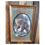 1993 HAMMS Beer Brown Bear American Collection Mirror Sign