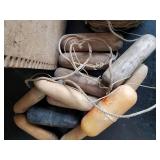 Vintage Fishing Net Bouys With Lead Weights