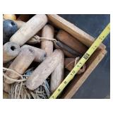 Vintage Fishing Net Bouys With Lead Weights