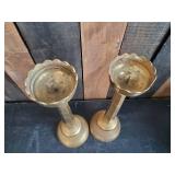 2 Large Brass Church Alter Candle Holders