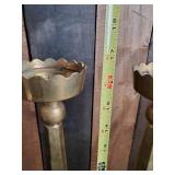 2 Large Brass Church Alter Candle Holders