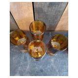 Beautiful Mid Modern Amber Glasses and Fairy Lamp