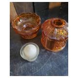 Beautiful Mid Modern Amber Glasses and Fairy Lamp