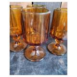 Beautiful Mid Modern Amber Glasses and Fairy Lamp