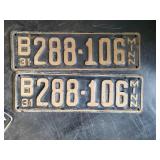 1924 AND 1931 MN License Plate Pairs