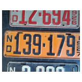1926, 27, 28 North Dakota License Plates