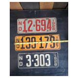 1926, 27, 28 North Dakota License Plates