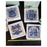 4 Beautiful Delft HandMade Tiles