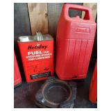 2 Coleman Lantern Cases and vintage Fuel Cans