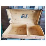 Beautiful Hump Back Ornate Steamer Trunk With Tray