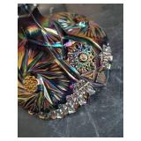 Beautiful Fenton Carnival Glass Footed Bowl