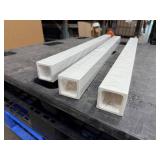Heavy Duty White Ceramic Post, 37-1/2" x 2-1/2" square, Hollow Center, 12 pounds each, 3 pack