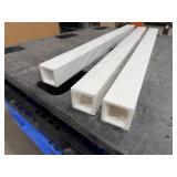 Heavy Duty White Ceramic Post, 37-1/2" x 2-1/2" square, Hollow Center, 12 pounds each, 3 pack