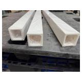 Heavy Duty White Ceramic Post, 37-1/2" x 2-1/2" square, Hollow Center, 12 pounds each, 3 pack