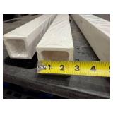 Heavy Duty White Ceramic Post, 37-1/2" x 2-1/2" square, Hollow Center, 12 pounds each, 3 pack