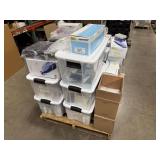 Pallet of lab supplies