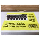 Powerbuilt 15 Piece 1/2" Drive Impact Pro Socket Set