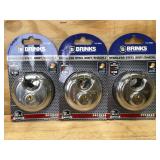 Lot of 3 - Brinks Stainless Steel Body/Shackle Lock